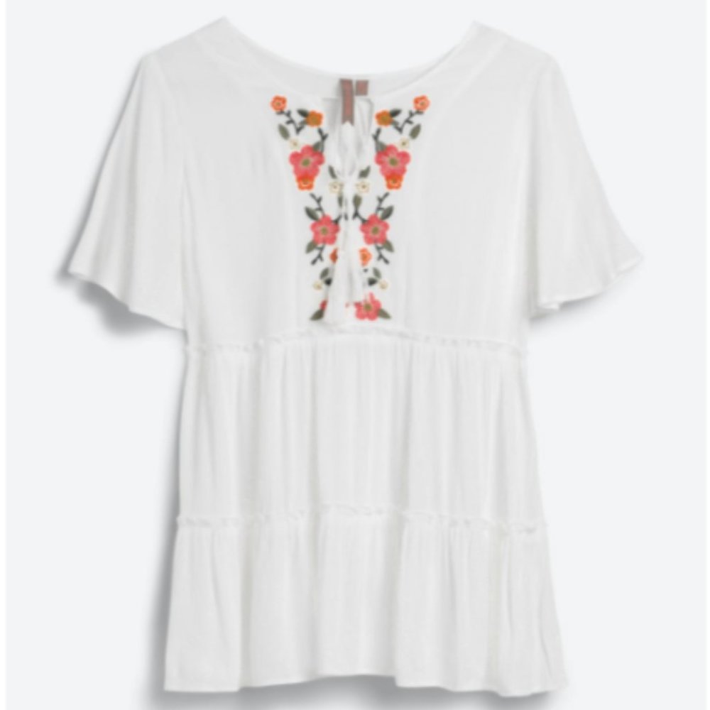 Tiered Embroidered Top